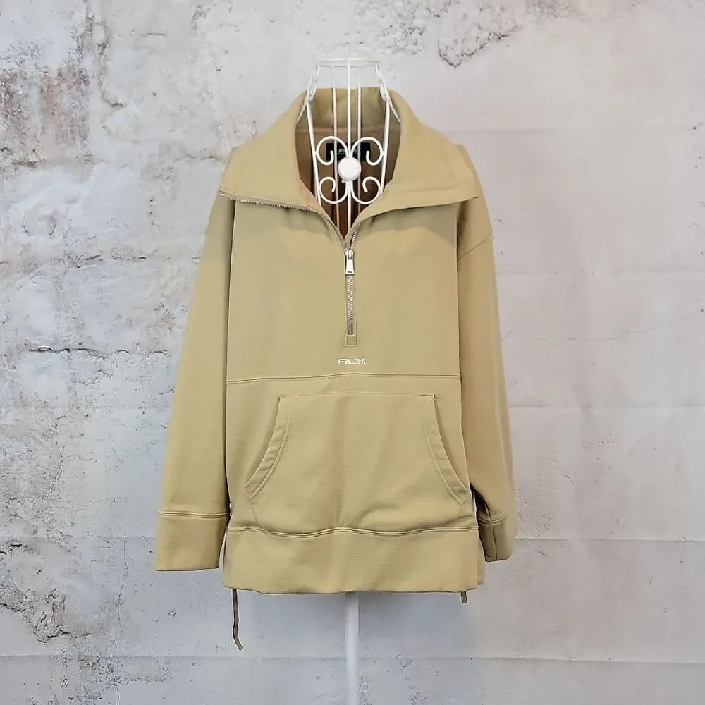 Ralph Lauren Quarter Zip Pullover Knit Sweatshirt Fleece Lined Womens Size M